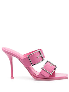  Alexander McQueen 100mm Buckle Leather Sandals