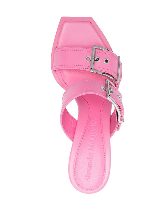 Alexander McQueen 100mm Buckle Leather Sandals