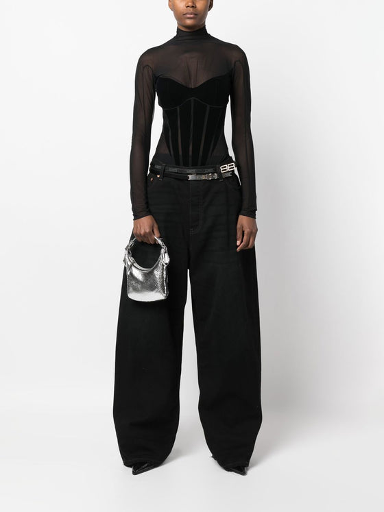 By Far Pre Cosmo metallic top-handle bag