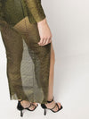 Santa Brand Rhinestones embellished long dress