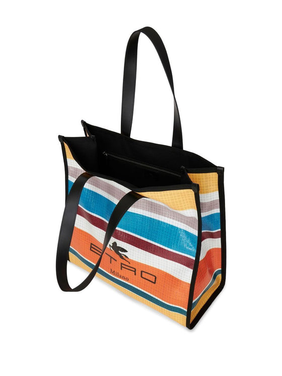 Etro stripe-print tote bag