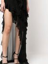 Alessandra Rich Ruffles detail silk georgette evening dress