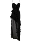 Alessandra Rich Ruffles detail silk georgette evening dress