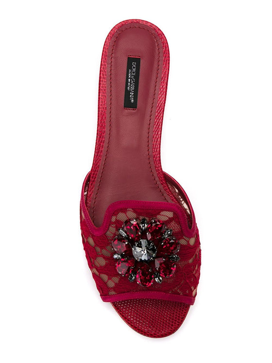 Dolce & Gabbana Rainbow Lace brooch-detail sandals