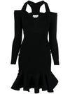 Alexander McQueen Short knitted dress with V-neck