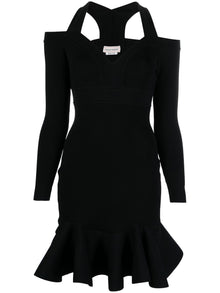  Alexander McQueen Short knitted dress with V-neck