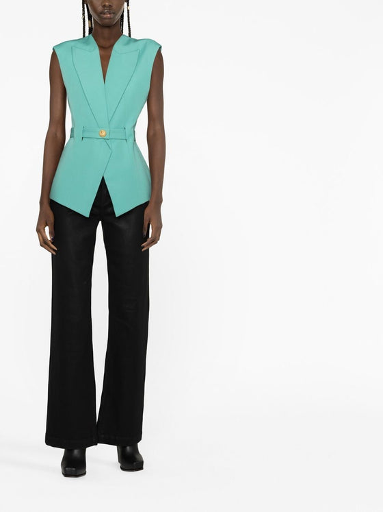 Balmain Sleeveless belted jacket