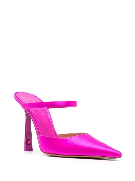Off White satin lollipop mules