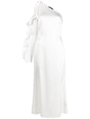 David Koma Ruffle detail one shoulder midi dress