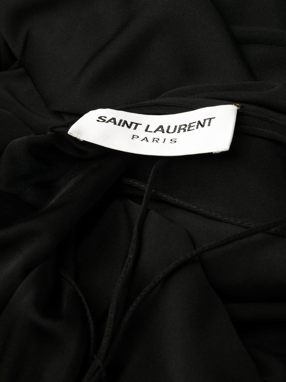 Saint Laurent draped sleeveless jersey dress