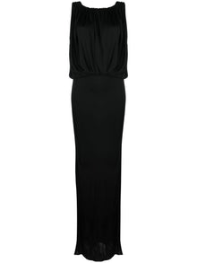  Saint Laurent draped sleeveless jersey dress
