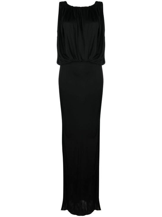 Saint Laurent draped sleeveless jersey dress