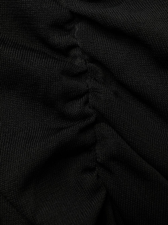 Saint Laurent semi-sheer one-sleeve long dress
