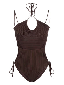  ANDREĀDAMO Andrea Adamo halterneck-fastening ribbed-knit bodysuit