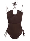 AndreĀdamo Andrea Adamo halterneck-fastening ribbed-knit bodysuit