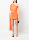 Roland Mouret Asymmetric silk crepe mini dress