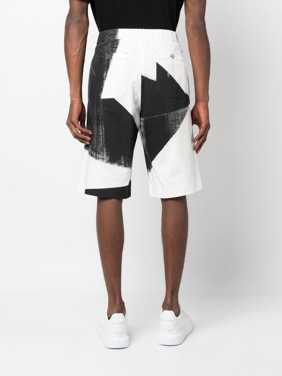 Alexander McQueen abstract-print cotton bermuda shorts