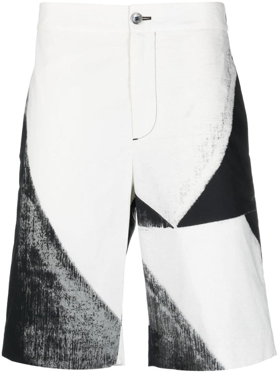 Alexander McQueen abstract-print cotton bermuda shorts