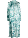 F.R.S . Printed silk shirt dress
