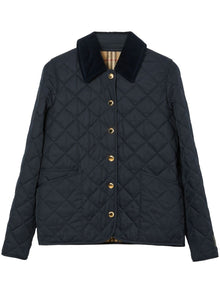  Burberry corduroy-collar diamond-quilted jacket