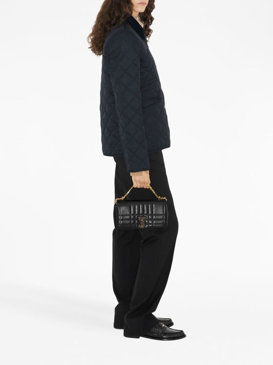 Burberry corduroy-collar diamond-quilted jacket