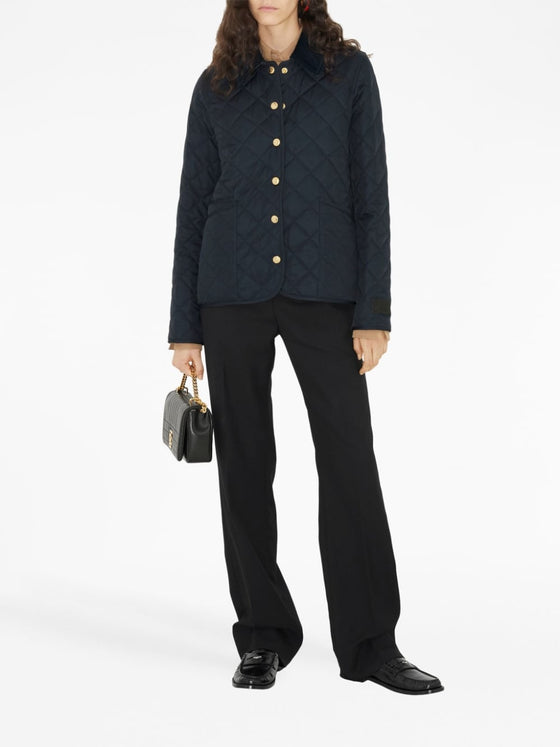 Burberry corduroy-collar diamond-quilted jacket