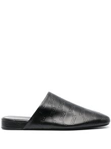  Balenciaga debossed-logo leather mules