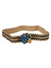 Exquisite J Striped raffia belt