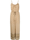 Gold Hawk Printed silk jumpsuit