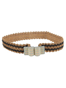  Exquisite J Striped raffia belt