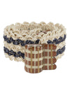 Exquisite J Striped raffia belt