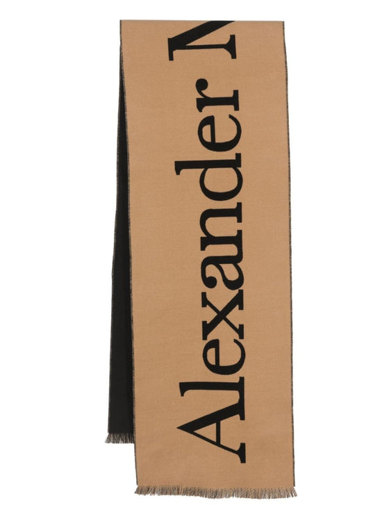 Alexander McQueen Logo cotton scarf