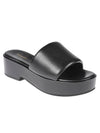 Liviana Conti Black Leather Platform Sandals.