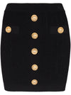 Balmain Button-detail knitted miniskirt