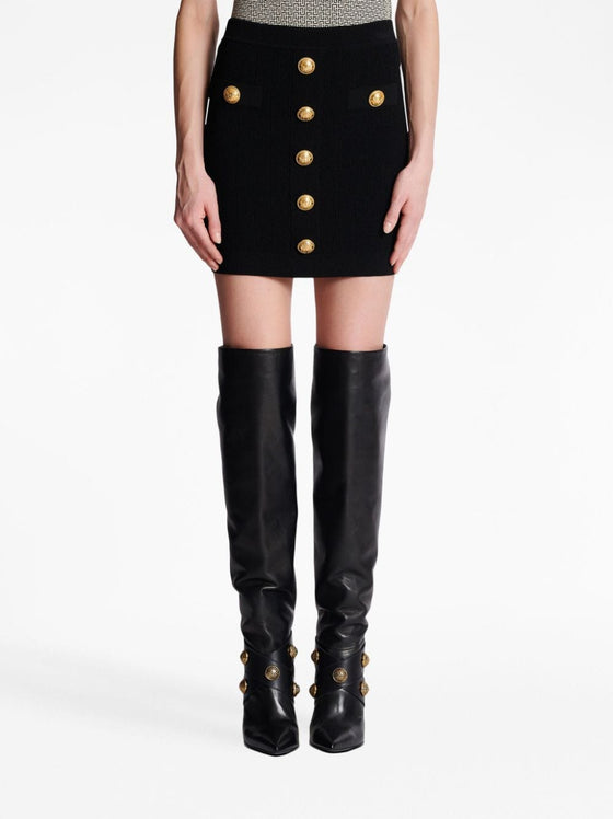 Balmain Button-detail knitted miniskirt