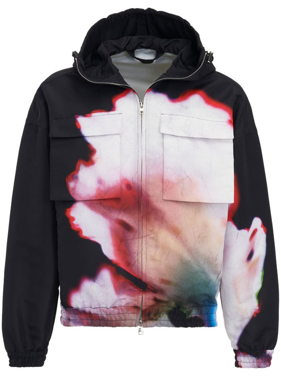 Alexander McQueen Solarised Flower Hooded Jacket