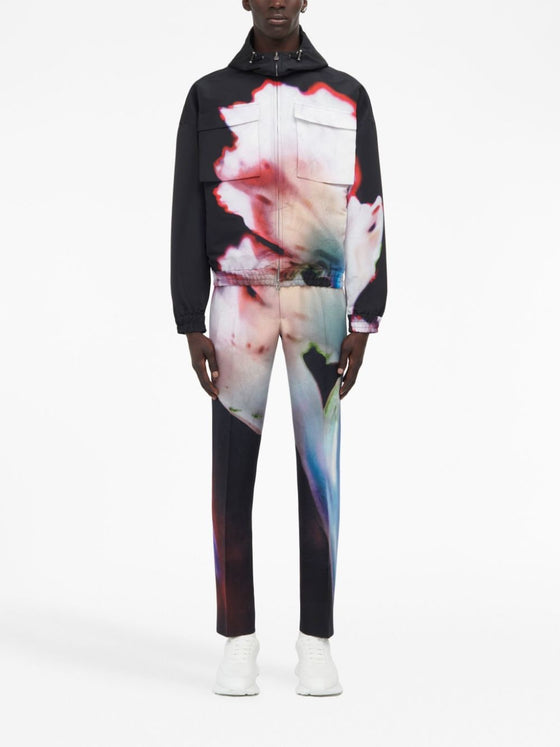 Alexander McQueen Solarised Flower Hooded Jacket