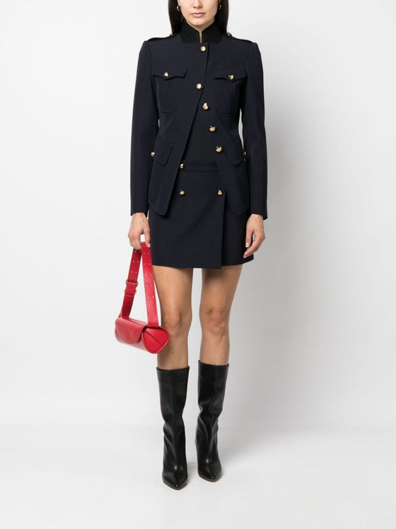 Alexander McQueen wool-cotton blend mini wrap skirt