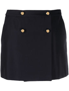  Alexander McQueen wool-cotton blend mini wrap skirt