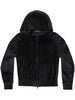 Balenciaga Crystal embellished velvet zip-up hoodie