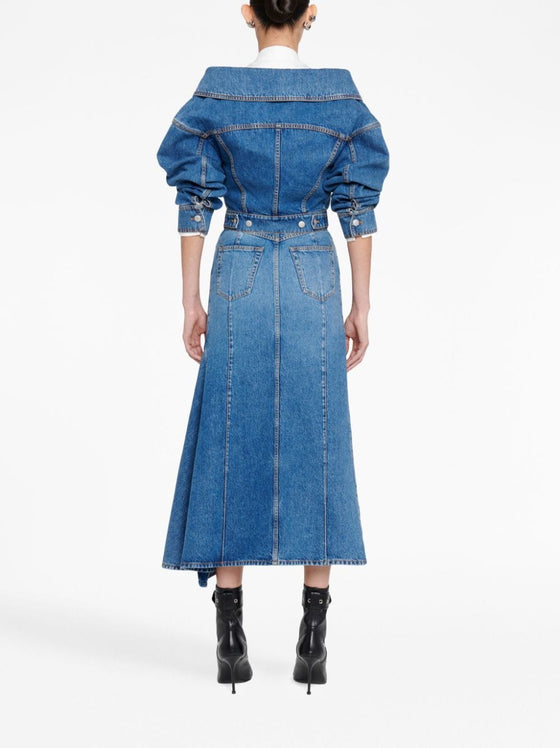 Alexander McQueen denim midi skirt