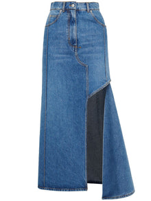  Alexander McQueen denim midi skirt