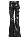 Tom Ford Flared leather and velvet trousers