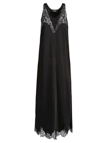  Balenciaga Lace trim long length sleeveless v-neckline dress