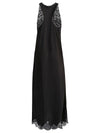 Balenciaga Lace trim long length sleeveless v-neckline dress