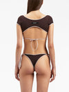 Palm Angels Cap-sleeves bikini top