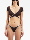 Palm Angels Cap-sleeves bikini top