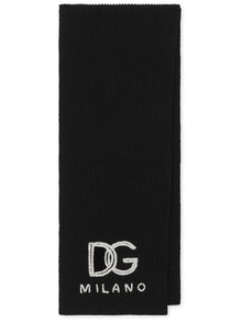  Dolce & Gabbana Fisherman’s rib cashmere scarf with DG logo