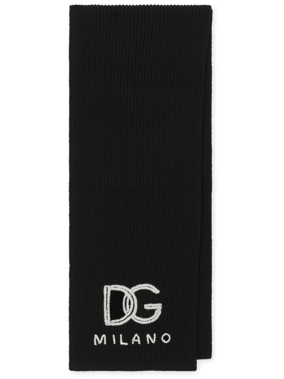 Dolce & Gabbana Fisherman’s rib cashmere scarf with DG logo