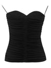 Saint Laurent ruched strapless top